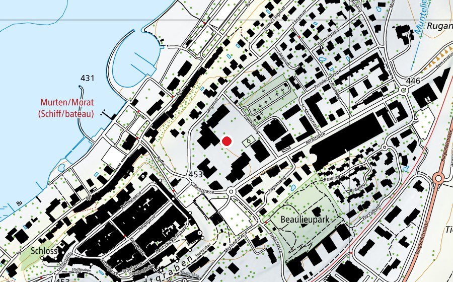 Map showing the location of Schule Berntor (School)