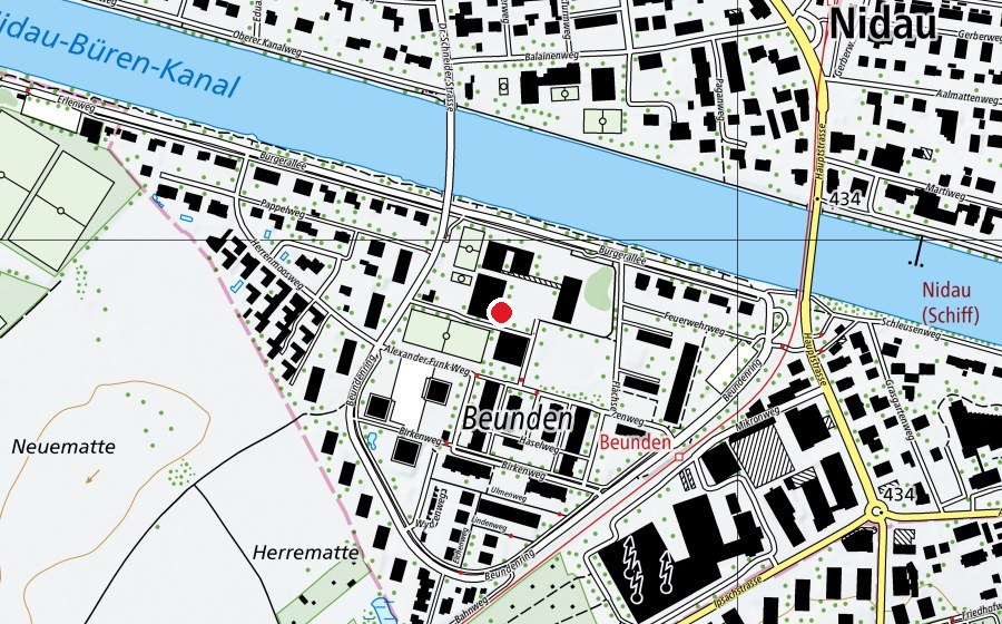 Carte indiquant l’emplacement de Schule Beunden (École)