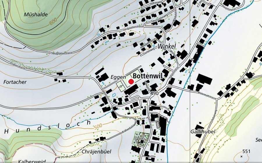 Map showing the location of Schule Bottenwil (School)