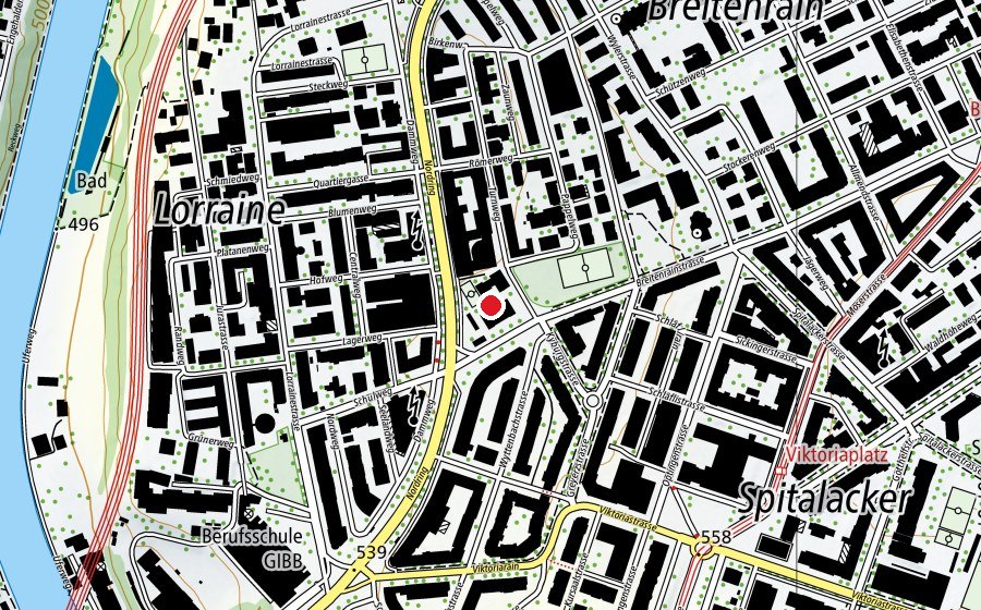 Mappa con la posizione di Schule Breitenrain (Scuola)