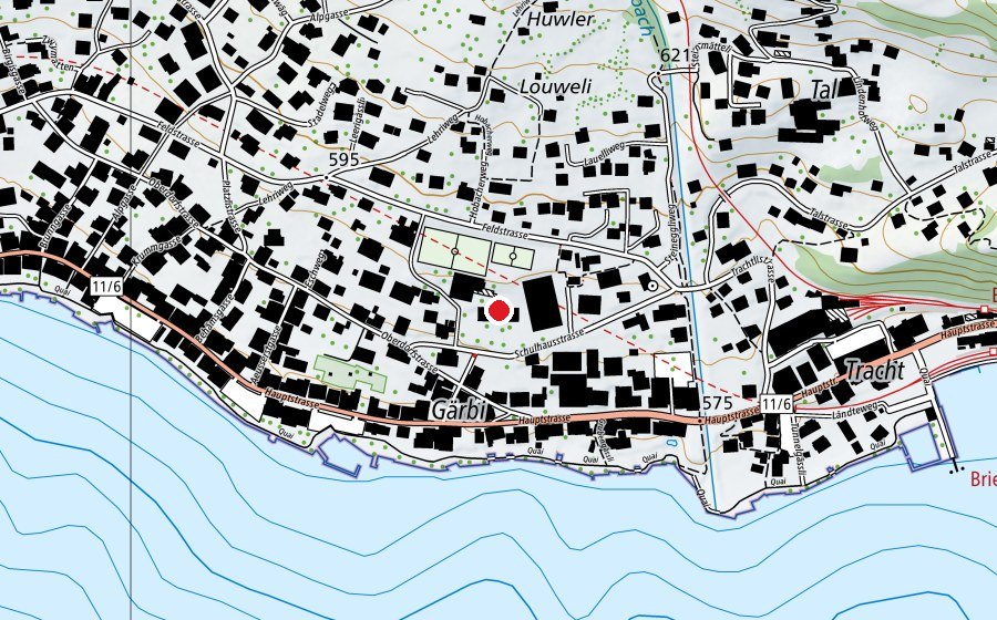 Carte indiquant l’emplacement de Schule Brienz Dorf (École)