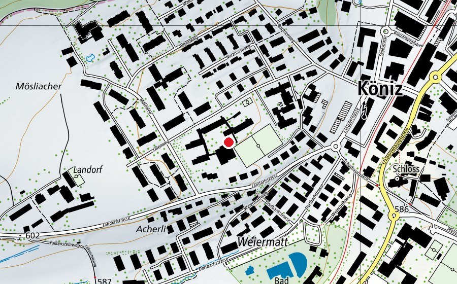 Carte indiquant l’emplacement de Schule Buchsee (École)