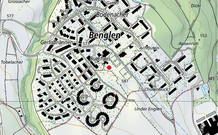 Carte indiquant l’emplacement de Schule Buechwis (École)