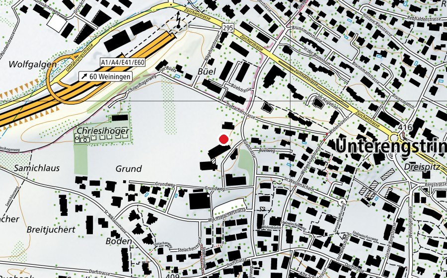 Karte mit dem Standort von Schule Büel (Schule)