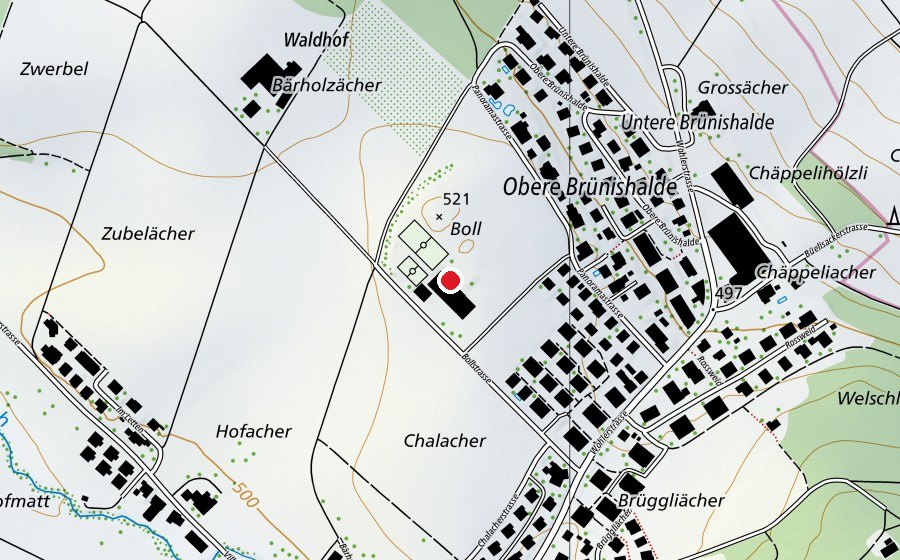 Karte mit dem Standort von Schule Büttikon (Schule)
