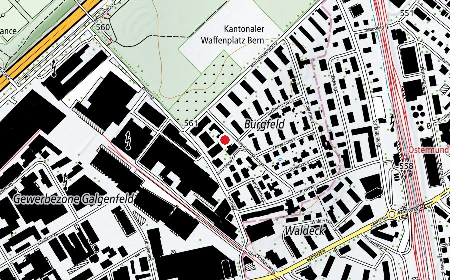 Carte indiquant l’emplacement de Schule Burgfeld (École)