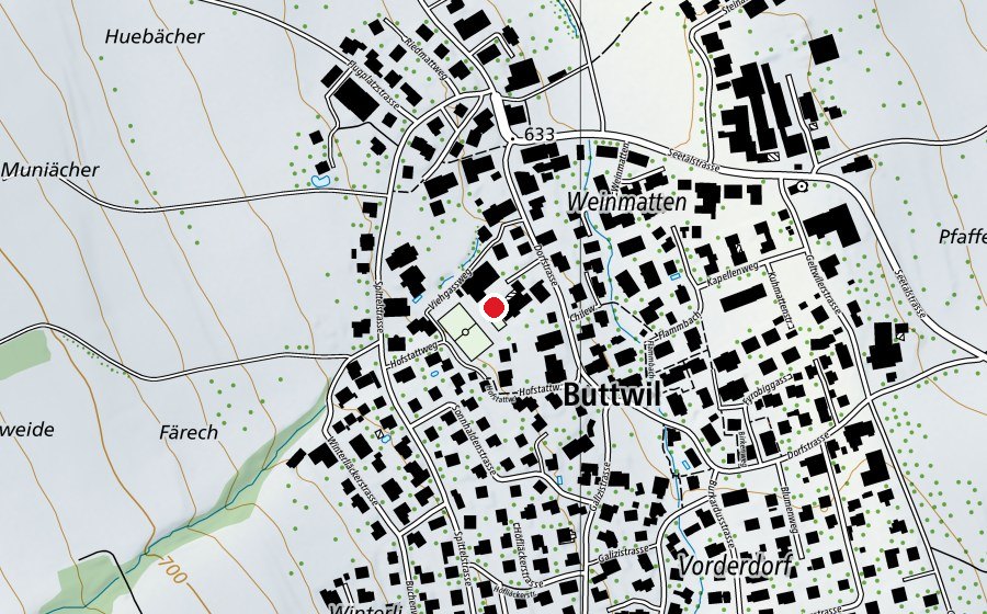 Karte mit dem Standort von Schule Buttwil (Schule)