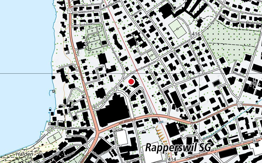 Map showing the location of Schule der Stiftung Balm (School)