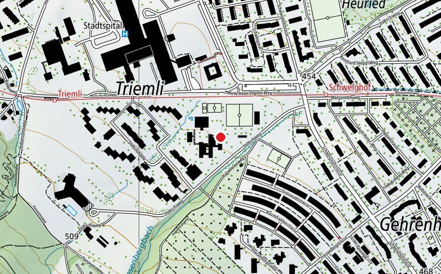 Carte indiquant l’emplacement de Schule Döltschi (École)