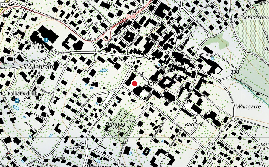 Carte indiquant l’emplacement de Schule Domplatz (École)