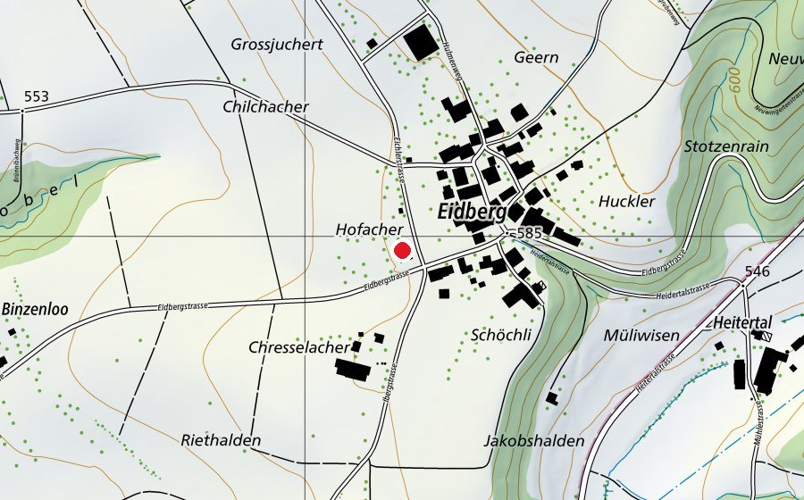 Map showing the location of Schule Eidberg (School)