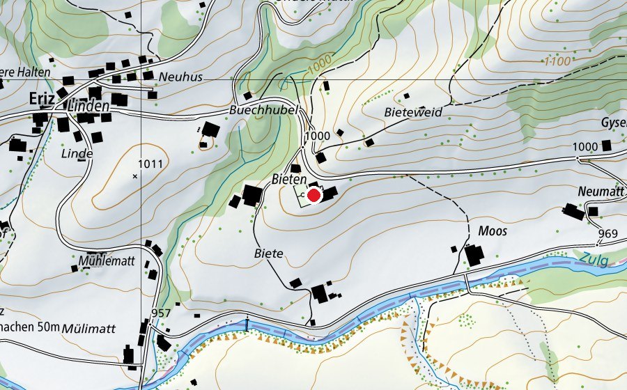 Mappa con la posizione di Schule Eriz (Scuola)