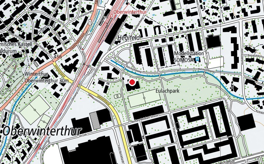 Carte indiquant l’emplacement de Schule Eulachpark (École)