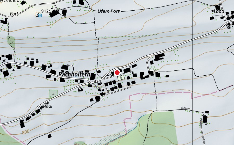 Map showing the location of Schule Fahrni (School)