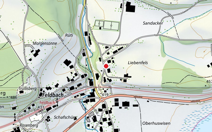Carte indiquant l’emplacement de Schule Feldbach (École)