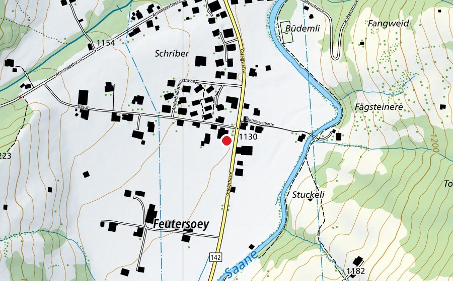Karte mit dem Standort von Schule Feutersoey (Schule)