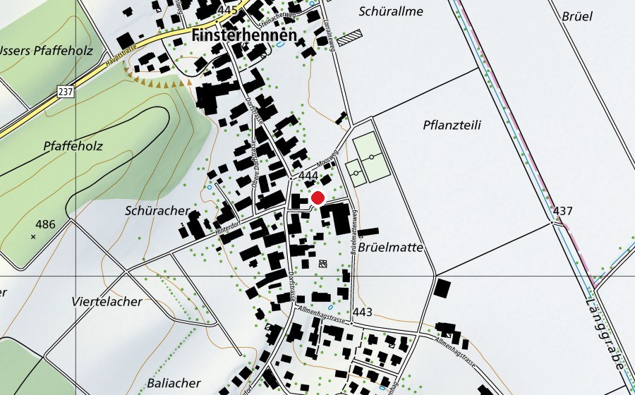 Mappa con la posizione di Schule Finsterhennen-Siselen (Scuola)