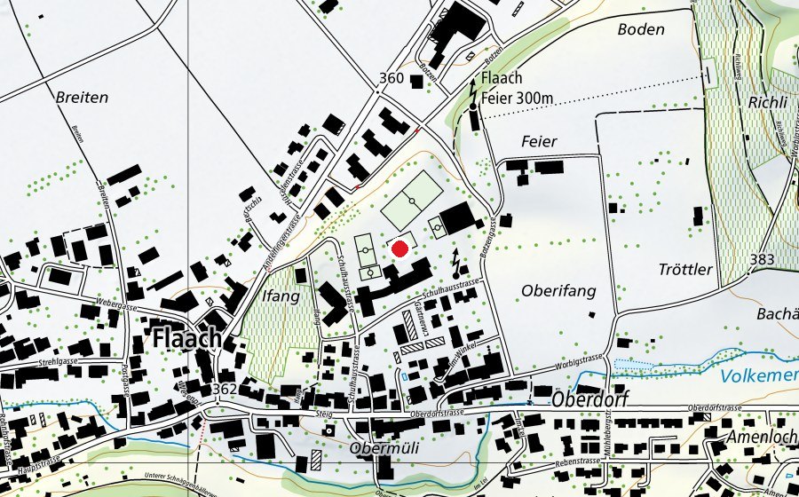 Mappa con la posizione di Schule Flaachtal (Scuola)