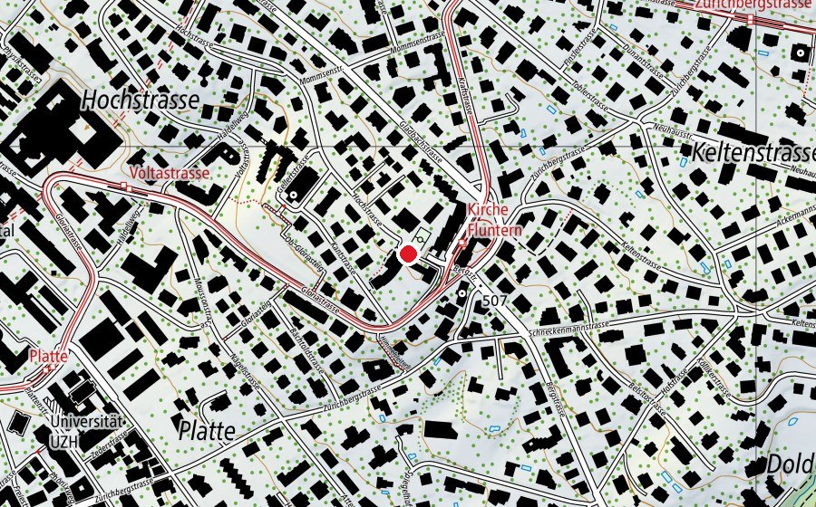 Carte indiquant l’emplacement de Schule Fluntern (École)