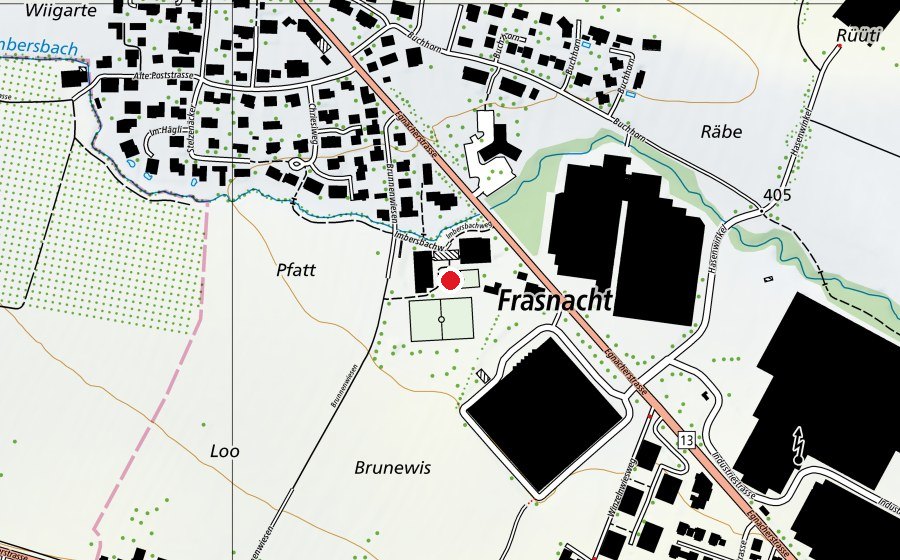 Karte mit dem Standort von Schule Frasnacht (Schule)