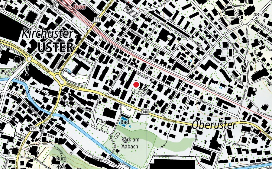 Karte mit dem Standort von Schule Freiestrasse (Schule)