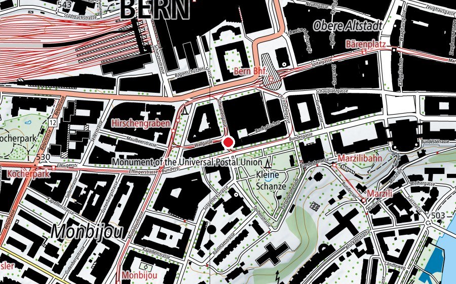 Carte indiquant l’emplacement de Schule für Gestaltung Bern und Biel (École)