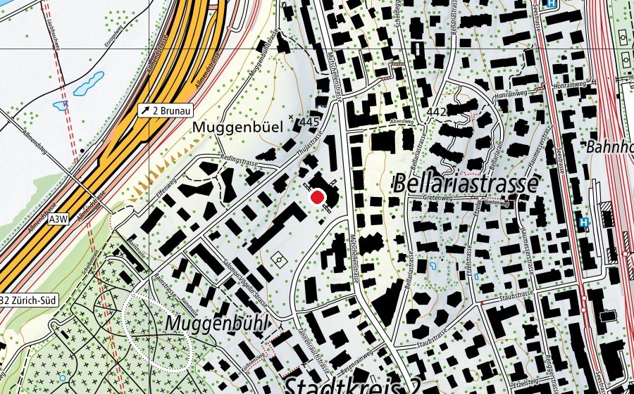 Mappa con la posizione di Schule für Körper- und Mehrfachbehinderte (Scuola)