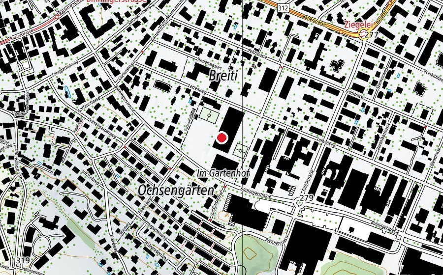 Karte mit dem Standort von Schule Gartenhof (Schule)