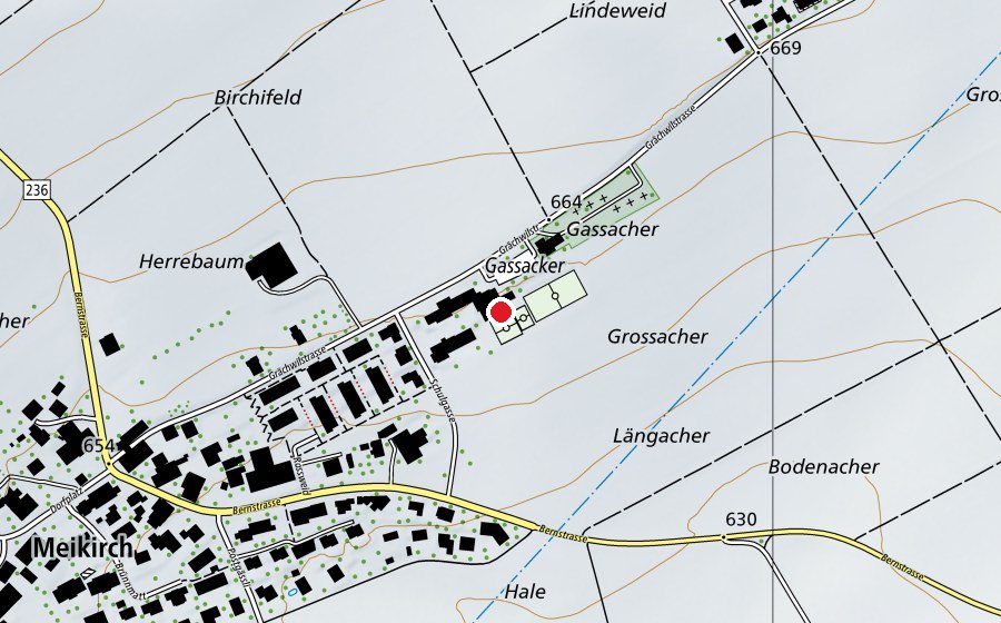 Map showing the location of Schule Gassacker (School)