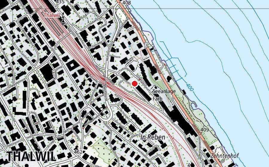 Map showing the location of Schule globegarden Thalwil (School)