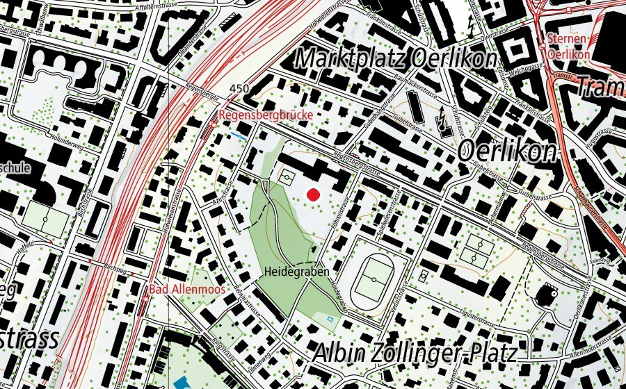 Carte indiquant l’emplacement de Schule Gubel (École)