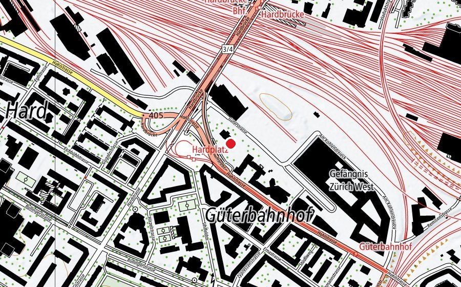 Mappa con la posizione di Schule Hard (Scuola)
