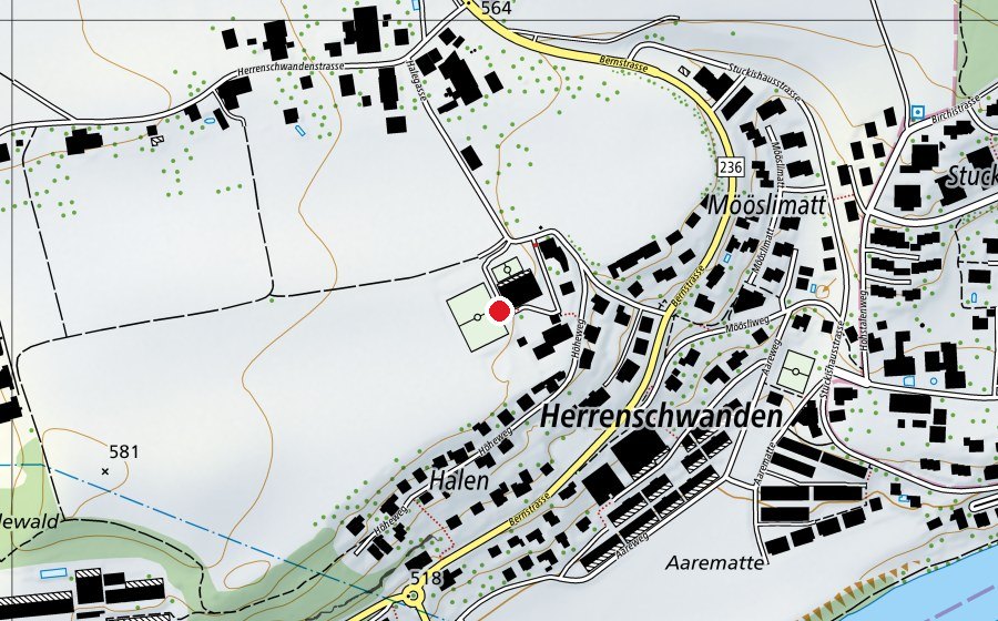 Karte mit dem Standort von Schule Herrenschwanden (Schule)