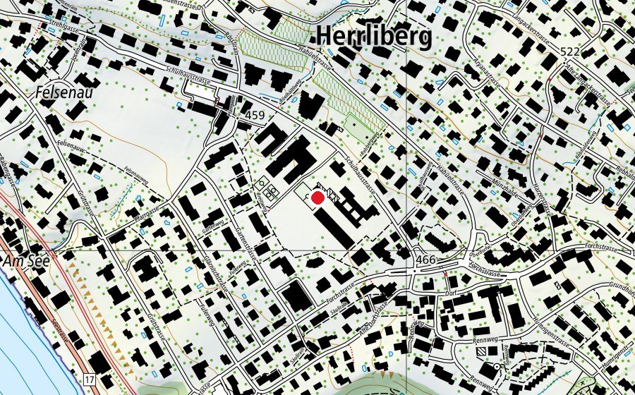 Map showing the location of Schule Herrliberg (School)