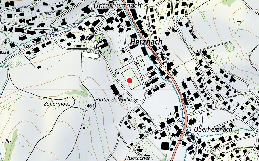 Map showing the location of Schule Herznach-Ueken (School)