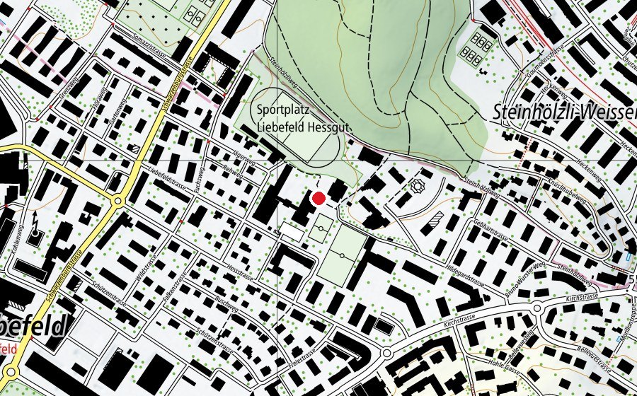 Map showing the location of Schule Hessgut (School)