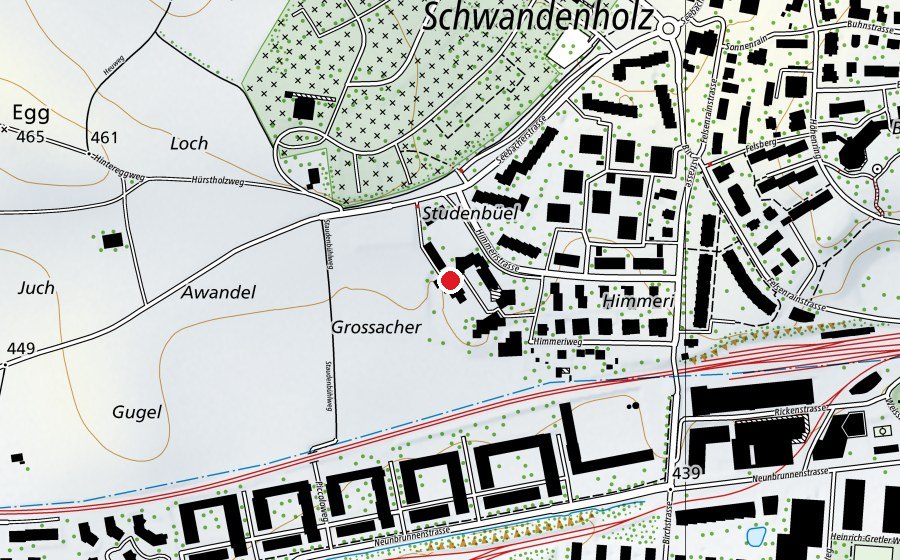 Karte mit dem Standort von Schule Himmeri Staudenbühl (Schule)