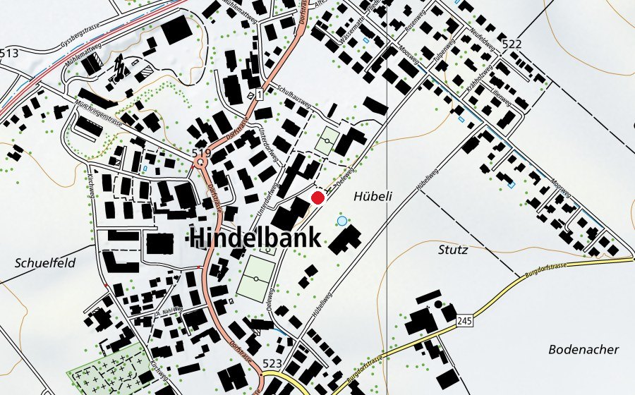 Karte mit dem Standort von Schule Hindelbank (Schule)