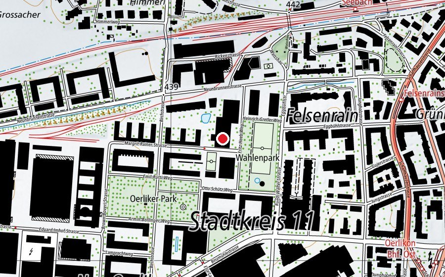 Karte mit dem Standort von Schule Im Birch (Schule)
