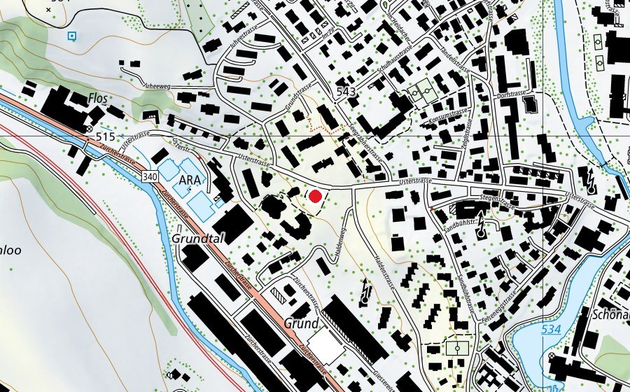 Mappa con la posizione di Schule im Grund (Scuola)