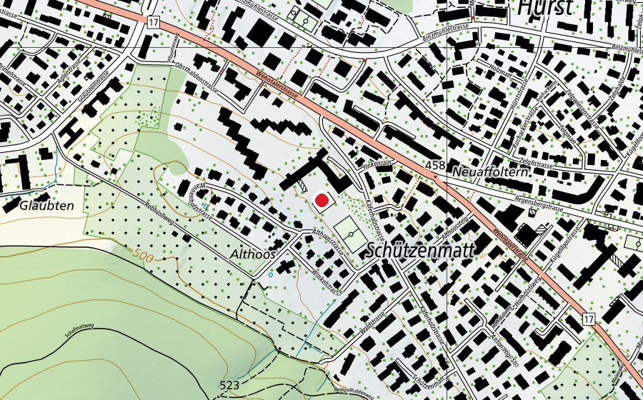 Karte mit dem Standort von Schule Käferholz (Schule)