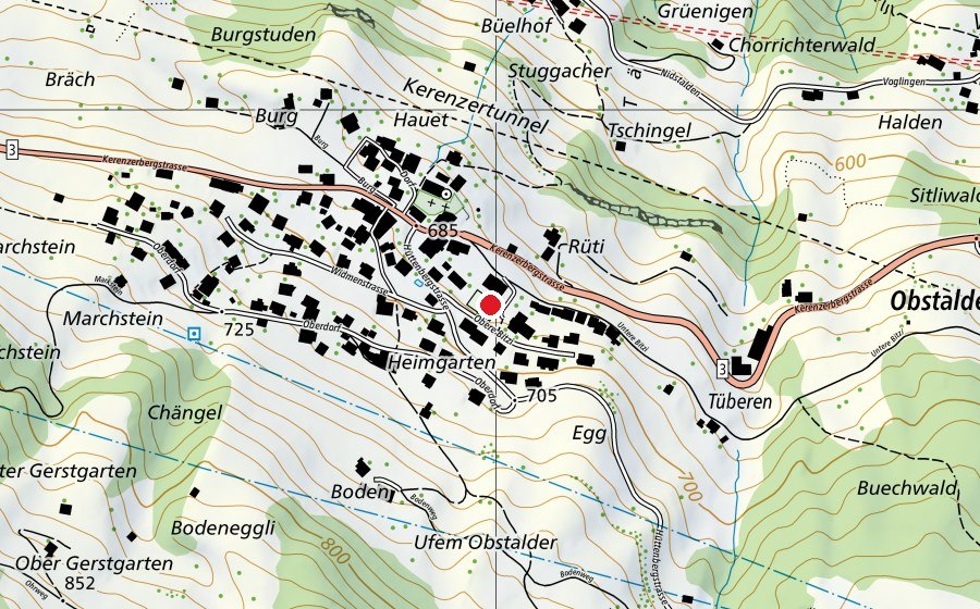 Carte indiquant l’emplacement de Schule Kerenzen (École)