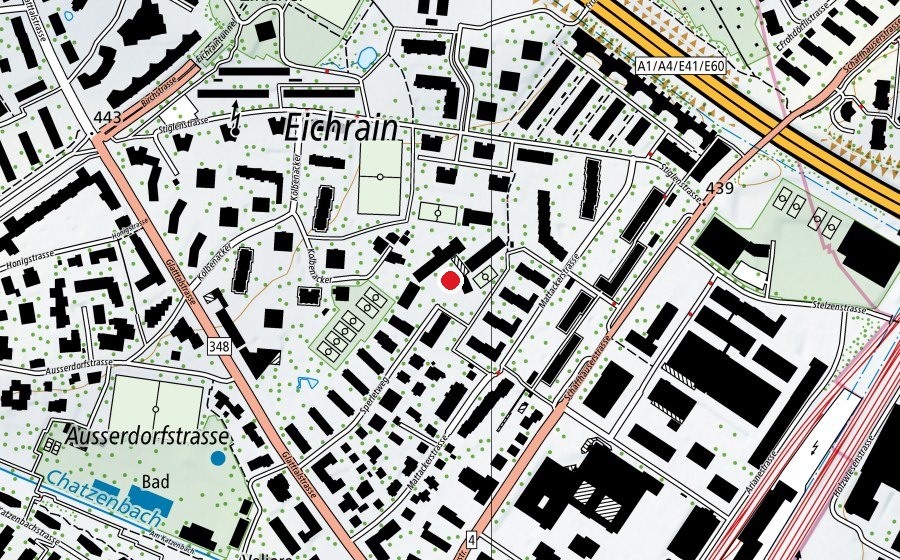 Map showing the location of Schule Kolbenacker (School)