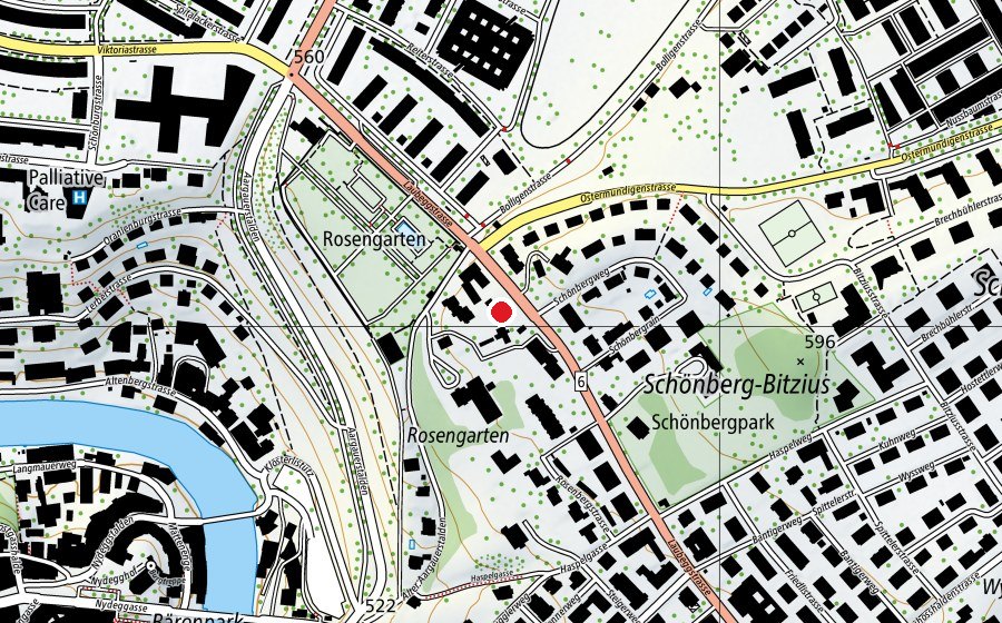 Map showing the location of Schule Laubeggstrasse 23 (School)