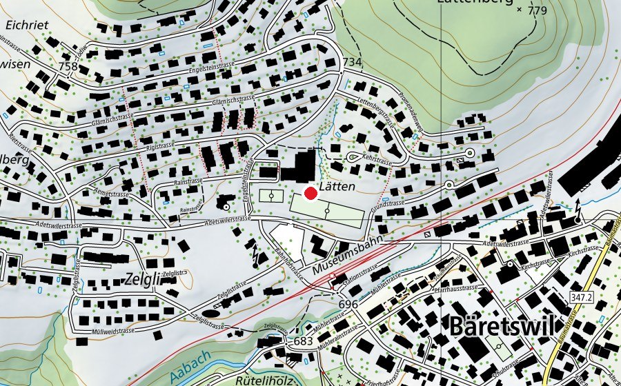 Carte indiquant l’emplacement de Schule Letten (École)