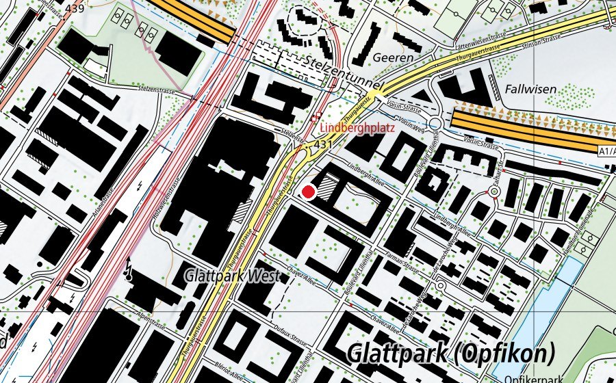 Map showing the location of Schule Lindbergh Allee (School)