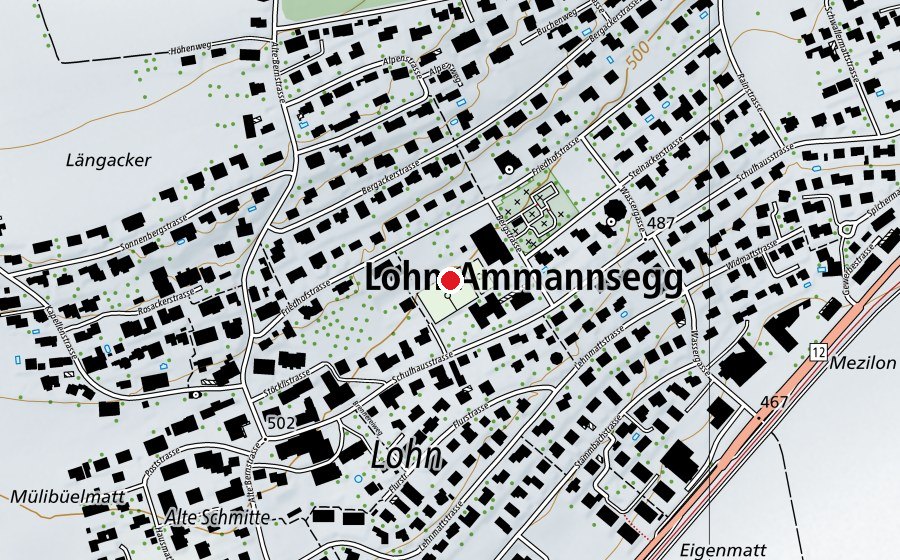 Karte mit dem Standort von Schule Lohn-Ammannsegg (Schule)