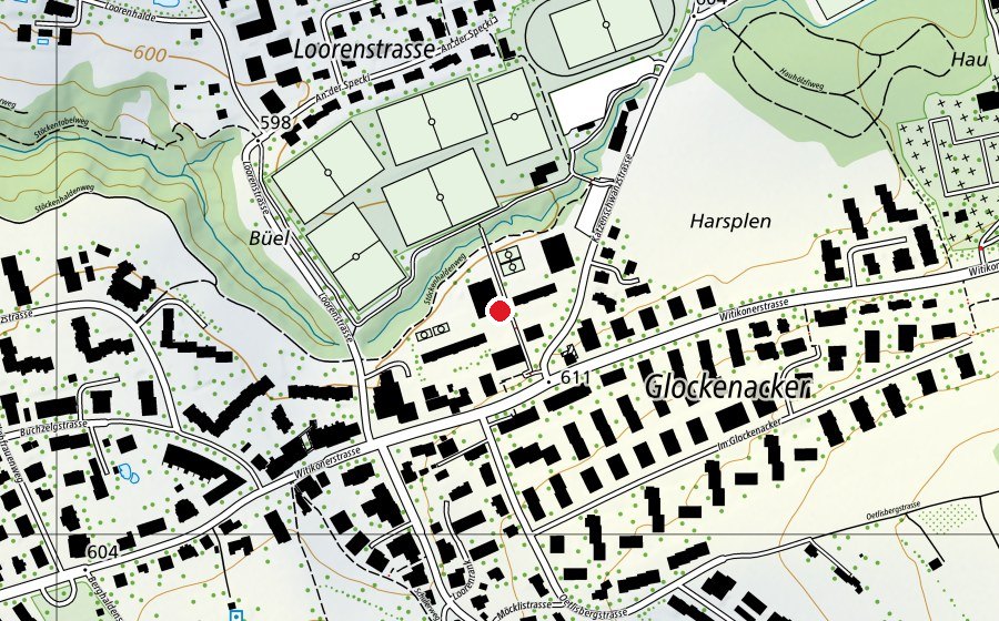 Carte indiquant l’emplacement de Schule Looren (École)