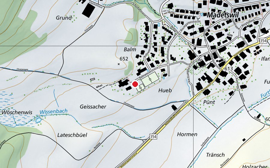 Map showing the location of Schule Madetswil (School)