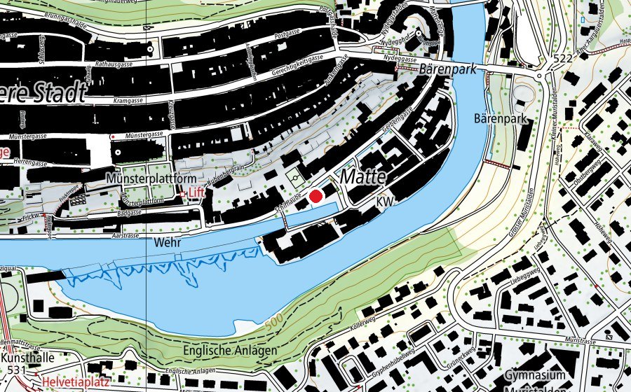 Map showing the location of Schule Matte (School)